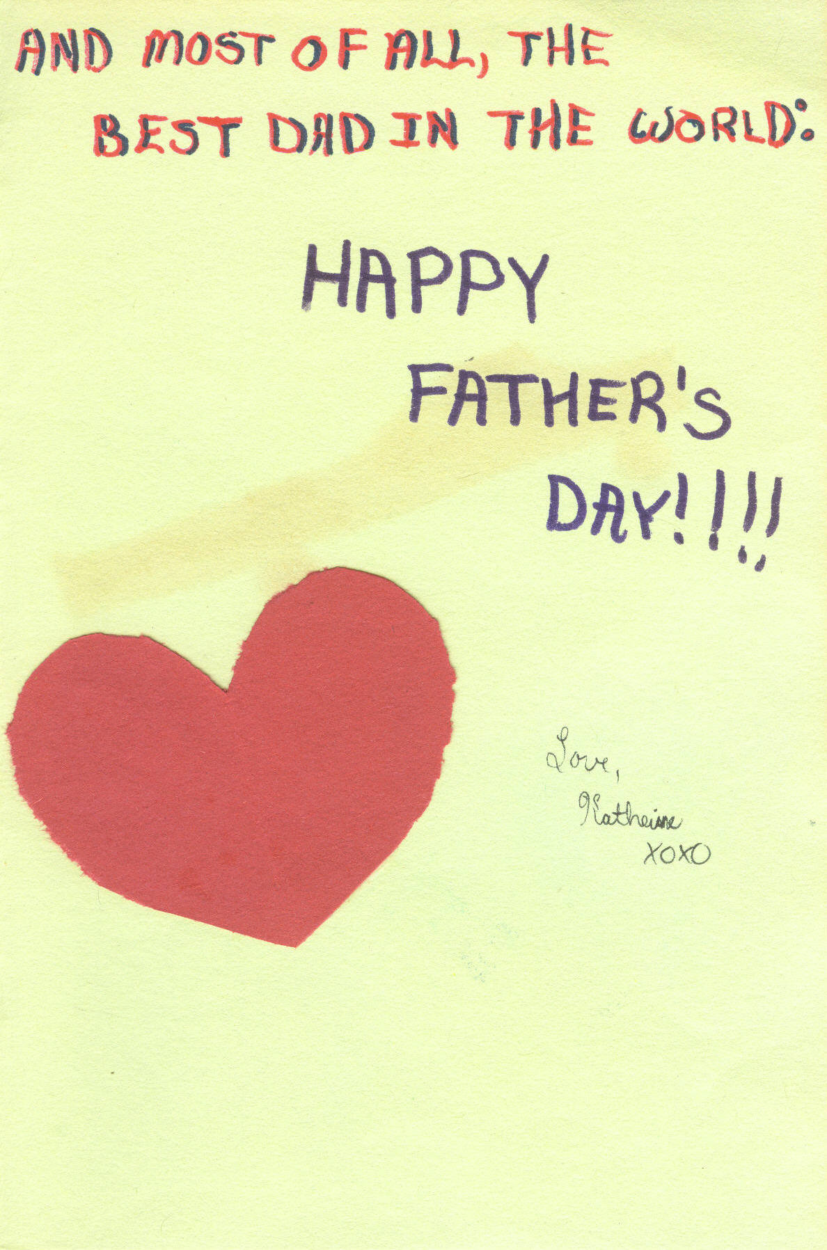 Katherine's Father's Day Card - inside right